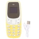 thumbnail image 1 of El teléfono más pequeño del mundo, manos libres, Bluetooth, marcador, tarjeta SIM dual, desbloqueado, GSM 2 en 1, mini teléfono móvil amarillo, 1 of 10