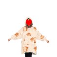 thumbnail image 3 of goowrom Family Cartoon Digital Printing Lamb Wool Warm Hooded Blanket, 3 of 9