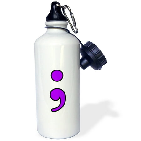 

3dRose Semicolon Purple - Water Bottle 21-ounce