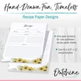 thumbnail image 5 of Outshine Premium Recipe Paper for 8.5" x 11" Recipe Binders, Sunflower Design (50 Sheets) | Refill Pages for Recipe Binder | No-Smear Matte Paper | Great Gift for Mom, Sister, Daughter, Friend, 5 of 7