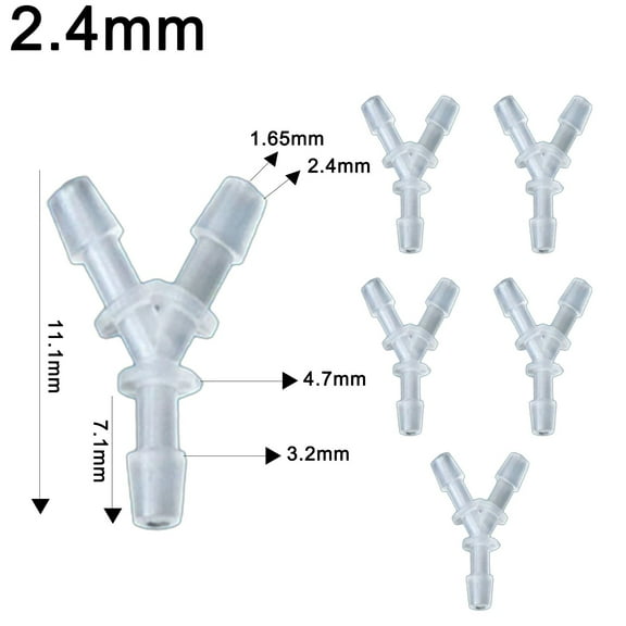 Dreamhall Convenient Hose Y Divider for Oxygen Concentrator for Air Hose 6Pcs Set,2.4MM