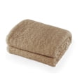 thumbnail image 3 of CBCHome Cozy Chenille Sherpa Twin Extra Long College Dorm Bed Blanket - Soft, Fluffy, Back to School Essentials for Girls Guys Teens (Light Brown, Twin/Twin XL 66"x90"), 3 of 8