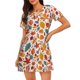thumbnail image 1 of Balery Colorful Maple Leaves Camisón de manga corta con cuello redondo para mujer, cómodo y elegante., 1 of 6
