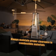 Costway 35'' Portable Tabletop Pyramid Patio Heater Stainless Steel Propane gas 10000 BTU