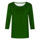 thumbnail image 4 of Túnica informal de verano para mujer con manga tres cuartos y cuello redondo - Blusa holgada con estampado de poliéster y abertura lateral, 4 of 5