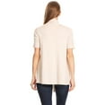 thumbnail image 4 of Women's  Basic Casual Solid Short Sleeve Open Front Cardigan (S-3X), 4 of 4
