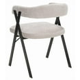 thumbnail image 2 of SAFAVIEH Couture Izzy Contemporary Chenille Solid Dining Chair, Grey/Black, 2 of 8