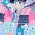 thumbnail image 6 of Usaibhir Toddler Girls Cartoon Cat Print Zip Jacket Hooded Trench Lightweight Kids Fleece Coats Windbreaker Outdoor Cute Coats 2-10T, 6 of 9