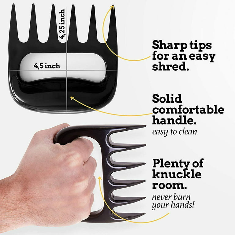 Bear Claws Meat Shredder for BBQ - Perfectly Shredded Meat, These Are The Meat  Claws You Need - Best Pulled Pork Shredder Claw x 2 For Barbecue, Smoker,  Grill (Black) Black 