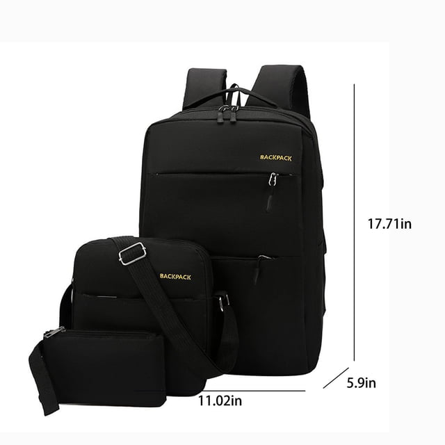 Travel Laptop Backpack, Large Business Carry Backpack with Crossbody and Coin Purse, Durable College Bag Three Piece Set