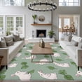 thumbnail image 3 of Large Area Rugs for Living Room Bedroom, Cute Rabbits 6'x9' Rug Washable Carpet Runner Indoor Outdoor, Green Farmhouse Leaves Plants Cartoon Bunny Non Slip Floor Mats Rug for Kitchen, Playroom, 3 of 8