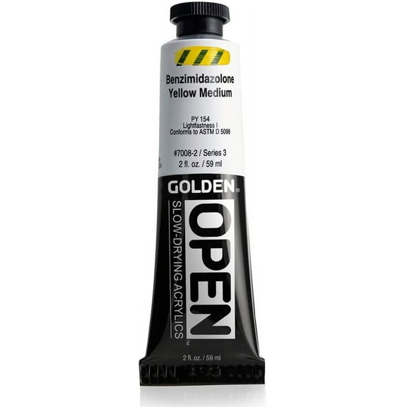 Golden Open Acrylics - Benzimidazolone Yellow Medium, 2 oz Tube