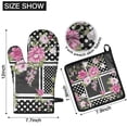 thumbnail image 6 of Pioneer Flower Floral Print Pattern Kitchen Oven Mitt and Pot Holder Sets 4 Pcs for Baking, Cooking and Grilling, Heat Resistant Up To 392 °F, 6 of 7