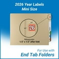 thumbnail image 5 of 2026 Year Labels,  2026 Chart Stickers, Red Color Coded, Colwell Jewel , Made Year Stickers for End Tab File Folders, 250/Pack, 1 Package, 1/2" x 1" - Small Labels, 5 of 9