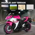 thumbnail image 4 of 12V Kids Electric Motorcycle Ride-On Toy with LED Light-Up Wheels & Training Wheels, Manual Throttle, Built-in Music, Bluetooth, and USB Port - Gift for Boys Girls Ages 3-6 (Pink), 4 of 7