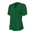 thumbnail image 6 of T Shirts For Women Womens Tops V Neck Tops Puff Short Sleeve T Shirt Pleated Floral Printed Tunic Blouse Shirts, 6 of 7