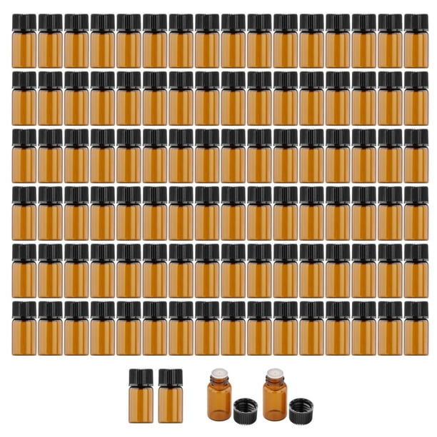 Mini botella de vidrio ámbar Colcomx 100 piezas recargable 3ml