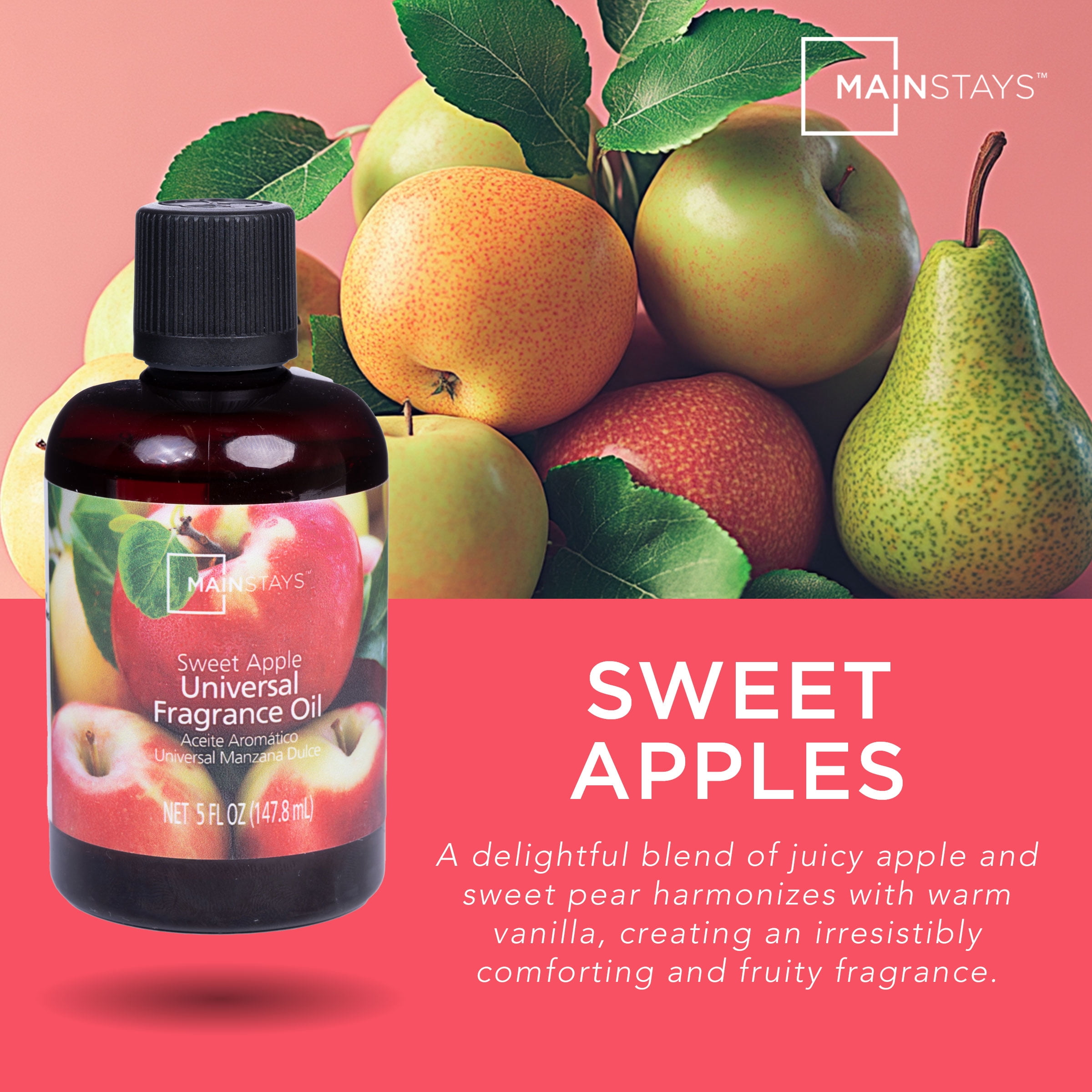 Mainstays Universal Fragrance Oil, Sweet Apples Scented, 5 fl oz (2-Pack)