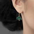 thumbnail image 5 of FRCOLOR Golden Earrings for Women Lightweight Shamrock Dangle Earrings Perfect for St. Patrick's Pair, 5 of 8