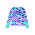 thumbnail image 2 of Haitryli Kids Girls Printed Long Sleeve Swim Top UPF 50 Rash Guard Swimming Shirt Bathing Tops Beach Swimwear Colorful 12, 2 of 5
