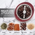 thumbnail image 5 of OVENTE Electric Coffee Grinder with One Touch Push-Button, Maroon CG225M, 2.5oz Capacity, 150W Motor, Stainless Steel Blades for Uniform Grinding of Beans, Spices, Herb, Nuts & More, Safety Lock Lid, 5 of 7