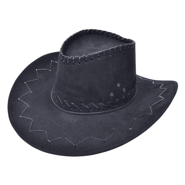 Bristol Novelty - Sombrero de Cowboy Diseño de Costuras para Disfraz (Negro)