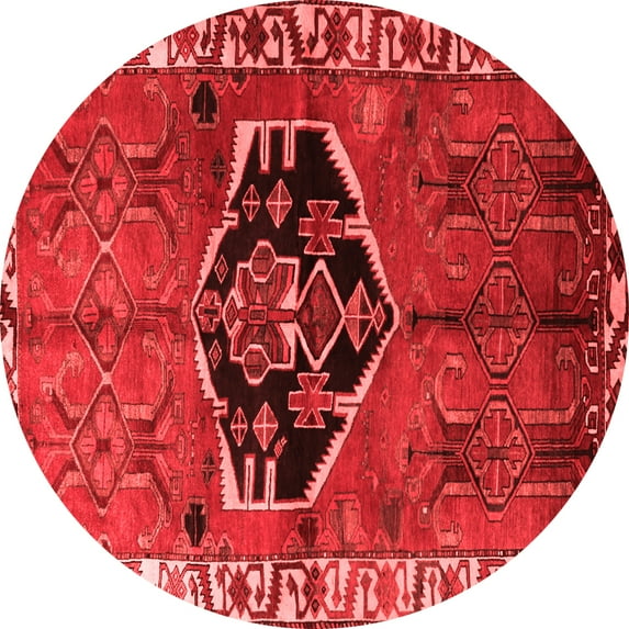 Ahgly Company Indoor Round Persian Red Traditional Area Rugs, 7' Round