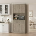 thumbnail image 6 of Danolapsi 70" Tall Pantry Cabinet, Kitchen Hutch Storage Cabinet with Countertop for Microwave, Fluted Pantry Storage Cabinets with Drawer, Freestanding Cupboard for Dining Room, Living Room, 6 of 8