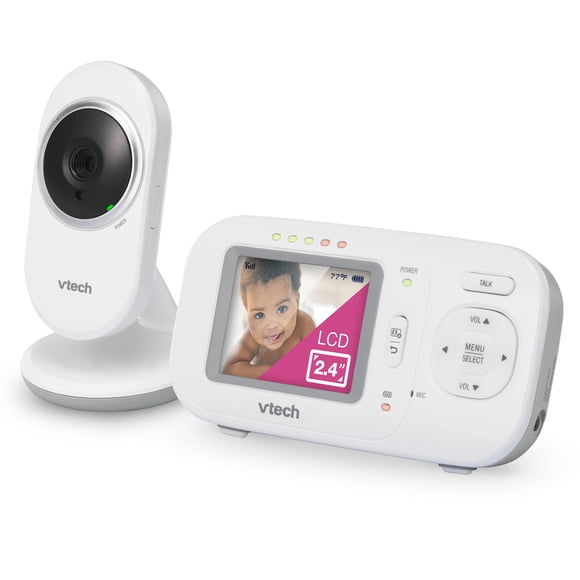 VTech VM320 Moniteur Vidéo de Température pour Bébé, Vision Nocturne Invisible, Sons Apaisants, Intercom à Conversation Bidirectionnelle, Transmission Sécurisée, Écran LCD Couleur 2,4 Pouces avec Caméra Fixe, Produit Smart Choice