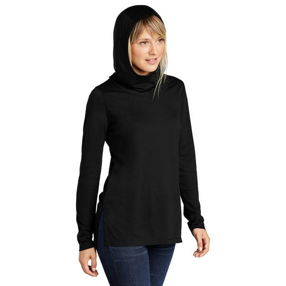 Sport Tek Female Cowl Neck Hoodie Black Triad So X-Large