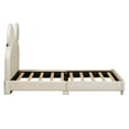 thumbnail image 5 of Twin Size Platform Bed Frame With Bear Ear Shape Headboard Velvet Upholstered Cute Platform Bed For Living Room, Bedroom, Guest Room Boys & Girls, 5 of 8