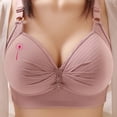thumbnail image 2 of Wiyuqeen Bras for Women No Underwire Pink Ribbon Supportive Everyday Bras Plus Size Full Coverage Push Up Bralettes, 2 of 5