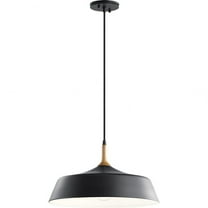 1 Light Mid Century Modern Metal Shade Pendant Light Fixture-Black Finish Bailey Street Home 147-Bel-4187312