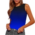 thumbnail image 1 of Plebaso Débardeurs Dégradés pour Femmes Col Rond Froncé T-Shirts Sans Manches Décontractés Été 2025, 1 of 4