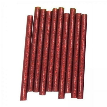 HOMYL 2x10 Pieces Colored Hot Melt Glue Sticks Glitter Hot Glue Sticks for DIY Craft Red