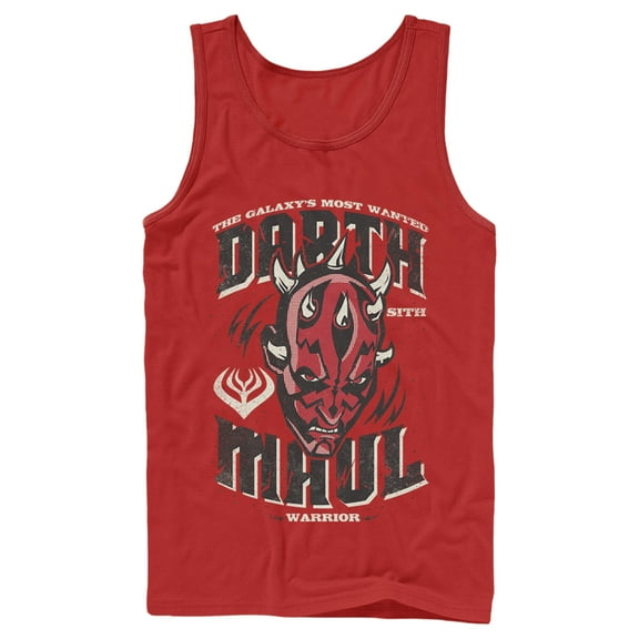 Men's Star Wars: The Clone Wars Darth Maul The Galaxy's Most Wanted  Tank Top Red Large