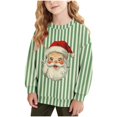 thumbnail image 3 of MKOSPLRT Santa Cluas Sweatshirts for Kids 1-15Y Long Sleeve Striped Pullover Crew Neck Warm Fleece Lined Sweat Shirts for Christmas, 3 of 8