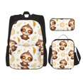 thumbnail image 1 of Bingfone Sloth Yoga for Backpack Lunch Bag Pencil Case Set, Large Capacity School Backpack Combination Three-piece Set, Unisex, 1 of 7
