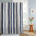 thumbnail image 4 of Navy Blue Striped Shower Curtains for Bathroom, Modern Vintage Stripes Farmhouse Waterproof Fabric Shower Curtain, Decorative Bathroom Curtain for Bathtub, 36"x72", No Hooks Included, 4 of 9