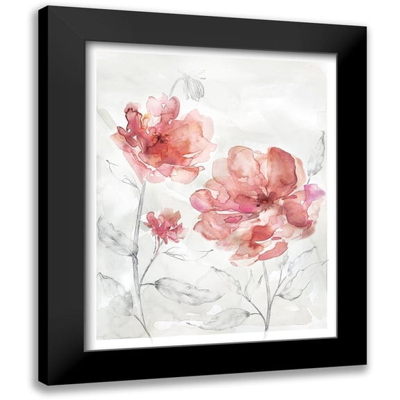 Robinson, Carol 12x14 Black Modern Framed Museum Art Print Titled - Blush Botanical I