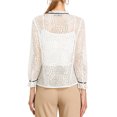 thumbnail image 3 of INSPIRE CHIC Women's Ruffled Collar Long Sleeve See Through Lace Button Down Shirt, 3 of 7