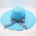 thumbnail image 2 of Women Leopard Print Big Straw Hat Sun Floppy Wide Hats Beach Cap(2pack), 2 of 4