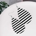 thumbnail image 5 of Black And White Stripe Leather Teardrop Earring Lightweight Drop Earrings For Women, 5 of 6