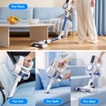 thumbnail image 6 of KISSAIR 300W Cordless Vacuum Cleaner, Brushless motor Lightweight Self-standing Led Display Screen Vacuum Cleaners for Home, 45 Min Runtime Carpet Pet Hair, Blue, 6 of 13