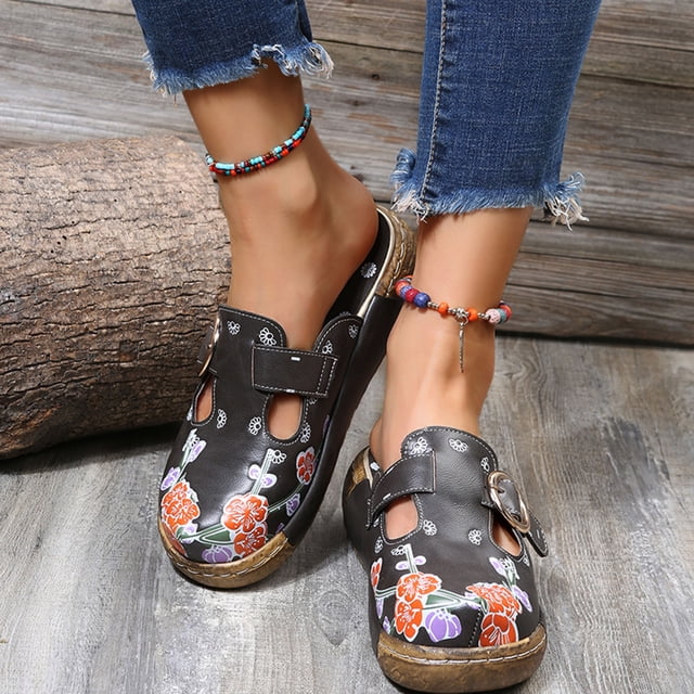 Sandalias de tacón plano de color con empalme para mujer Wmkox8yii ytu776