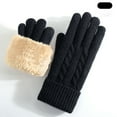 thumbnail image 2 of Hellosay Gloves Winter Women Knit Thermal Warm Fleece Lined Christmas Gifts Black, 2 of 3