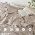 thumbnail image 5 of MooMee Throw Blanket 100% Cotton 4-Layer Gauze All-Around Fringe Ultra-Soft Breathable Lightweight (Cream Grey, King 104" x 90"), 5 of 8