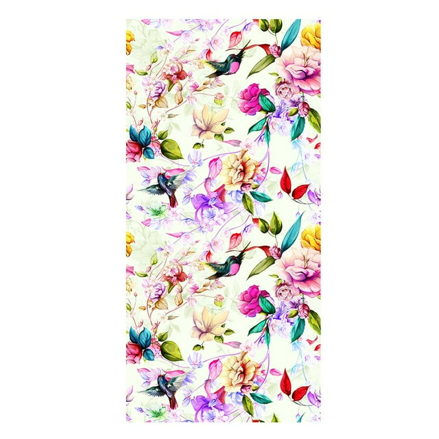 GUOOL Mongolia Flower Window Film Print Sticker Cling Stained Glass Decor Block 6