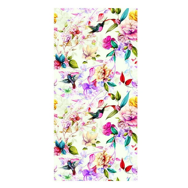 Lámina adhesiva para ventanas con diseño floral, protección de datos, vidrio esmerilado, 12 x 58 cm. 6