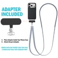 thumbnail image 2 of Universal Crossbody Phone Strap, Adjustable Length, Double Lanyard Holder with Adapter for Case - Compatible with iPhone 17 Pro Max, 16, 15 Plus, SE, etc - Light Blue, 2 of 10
